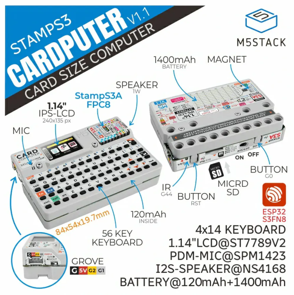 M5Stack Cardputer with M5StampS3 v1.1