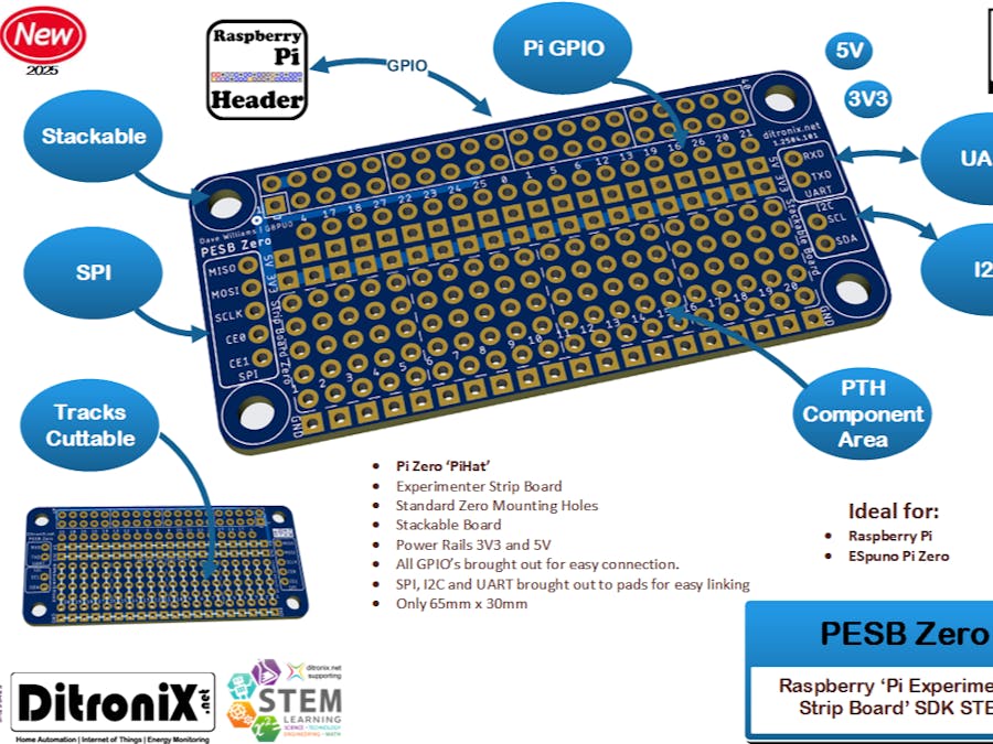 PESB Raspberry Pi GPIO Break-Out Strip Board