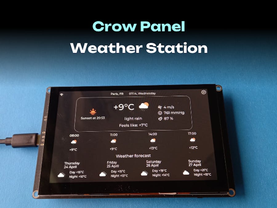 Simple Weather Station on CrowPanel Advance