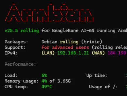 Armbian on BeagleBoneAI-64