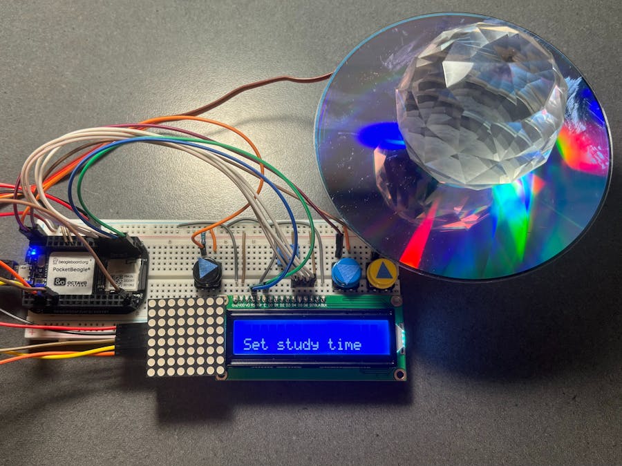 Visual Pomodoro Study Timer with PocketBeagle