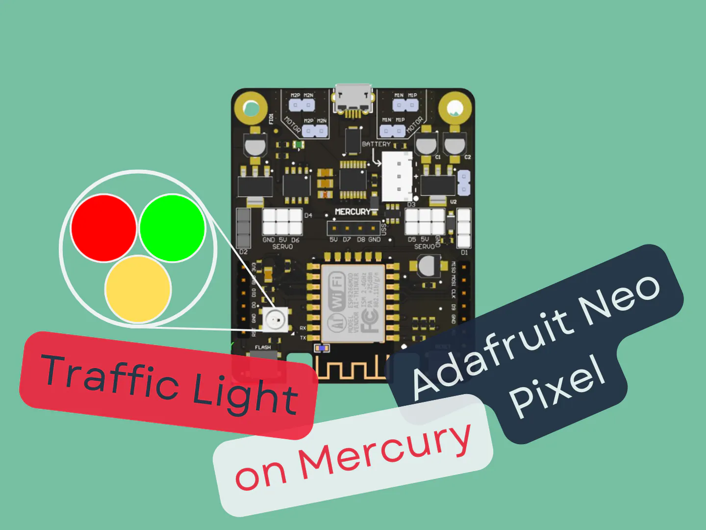 Traffic Light 🔴🟡🟢 using WS2812 RGB LED on Mercury Board - Hackster.io