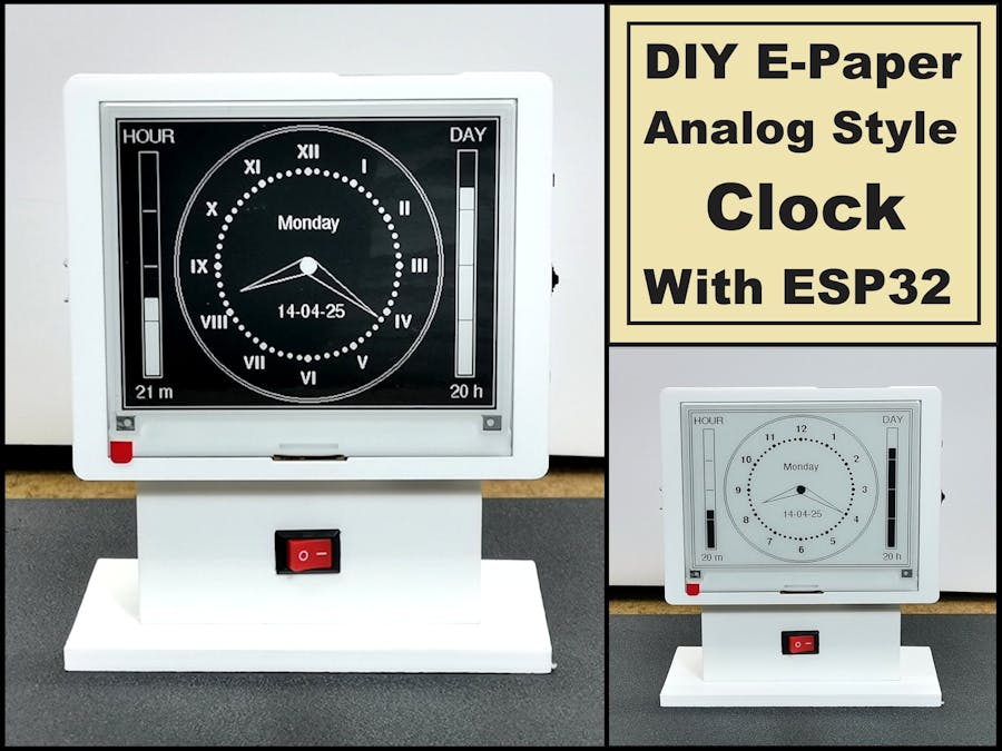 Building an E-Paper Analog Clock with ESP32 - Full Tutorial