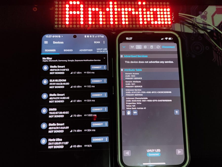 LED Matrix Information Board Via Bluetooth