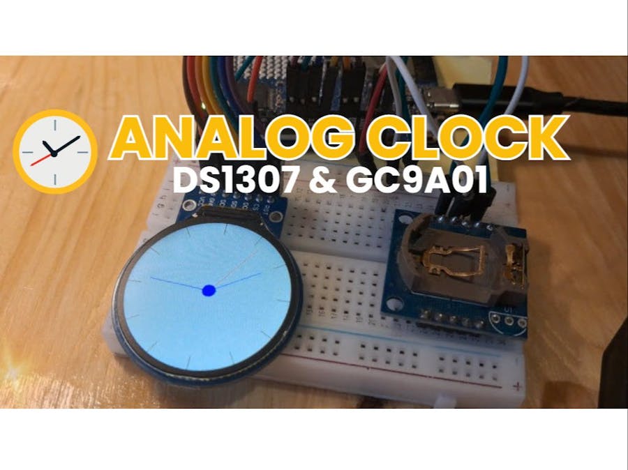 DS1307 Real Time Clock & GC9A01 Display Using Visuino