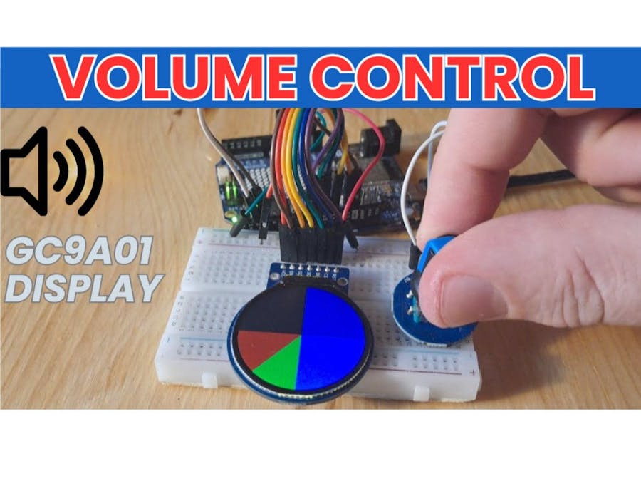 Volume Indicator - GC9A01 Display Using Visuino