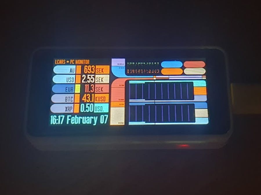 LCARS system monitor and macro key display