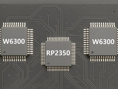 W6300-based 2-port Ethernet setup on the RP2350