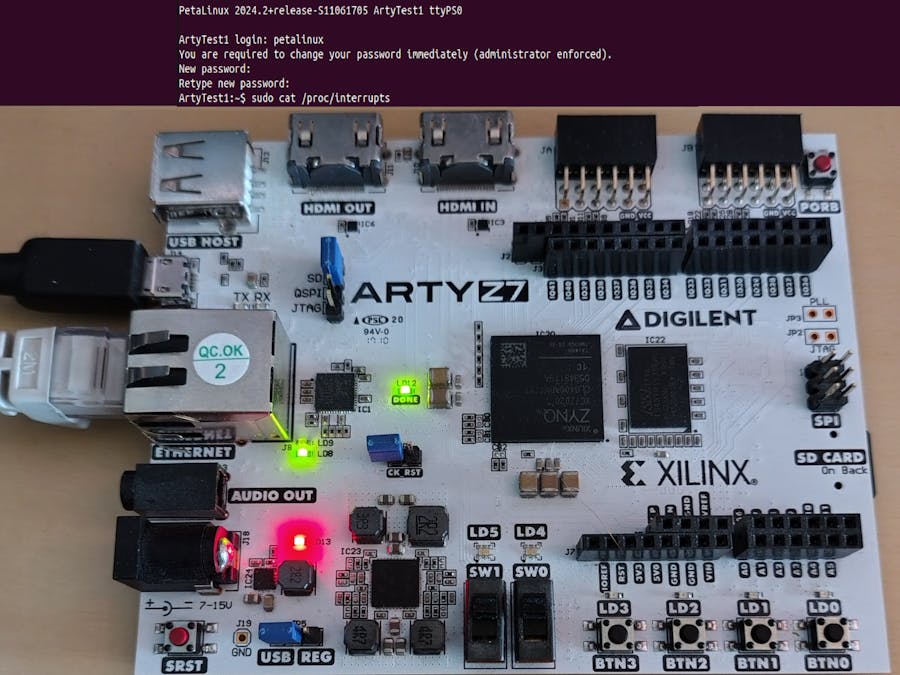 Petalinux-App using interrupts from FPGA on an Arty-Z7