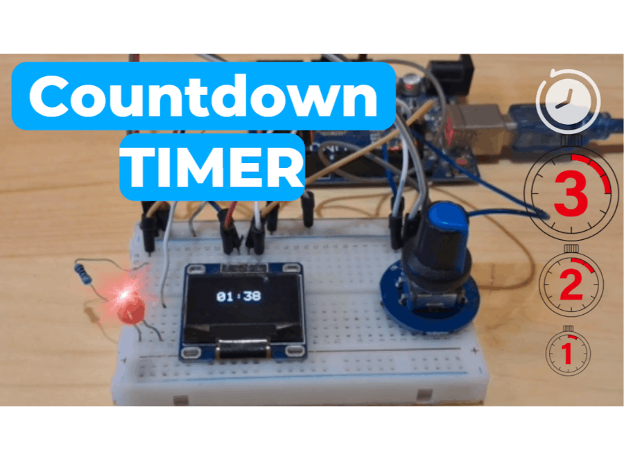 Arduino OLED Countdown Timer Using Visual Programming