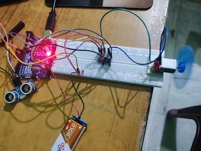 Object-Activated Smart Fan using Arduino and Ultrasonic Sens