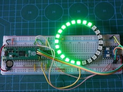 A 24 pixel LED Ring Animations Driven by Raspberry Pi Pico 2