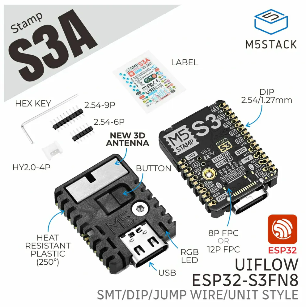 M5StampS3A ESP32S3 Module