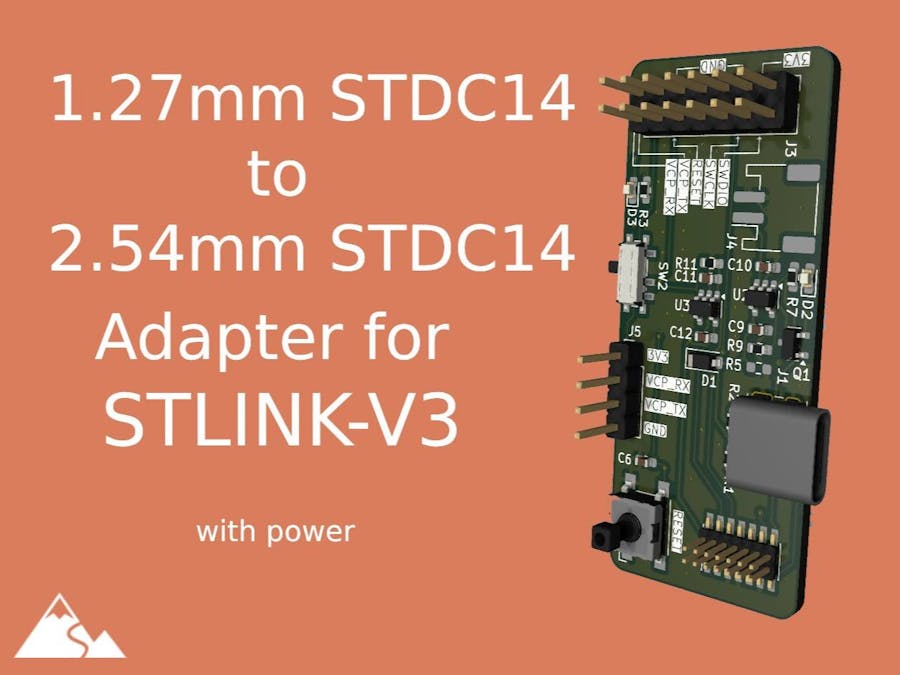 STDC14 to 2.54mm STLINK-V3 Adapter + USB/LiPo Power