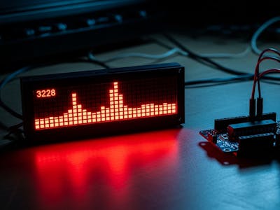 Arduino Audio Spectrum on LED Dot Matrix 4 in 1 Display | DI