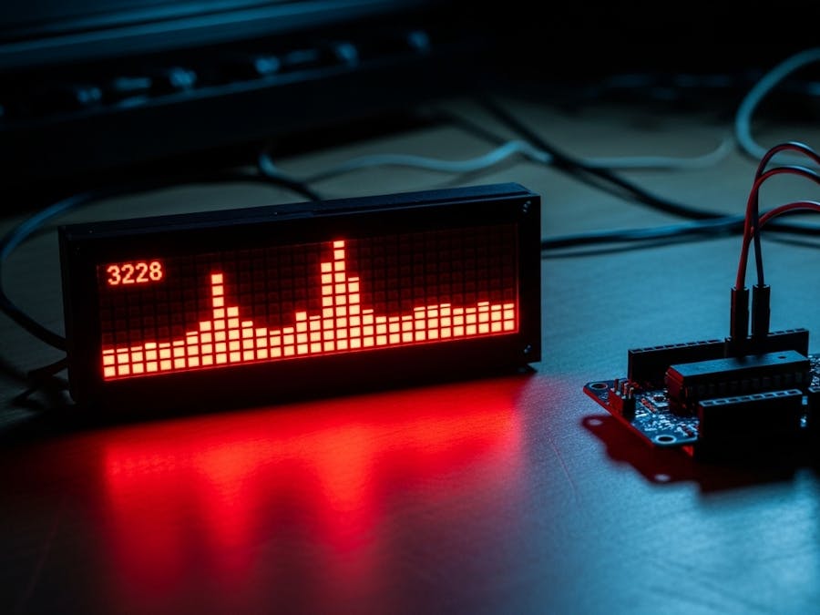 Arduino Audio Spectrum on LED Dot Matrix 4 in 1 Display | DI