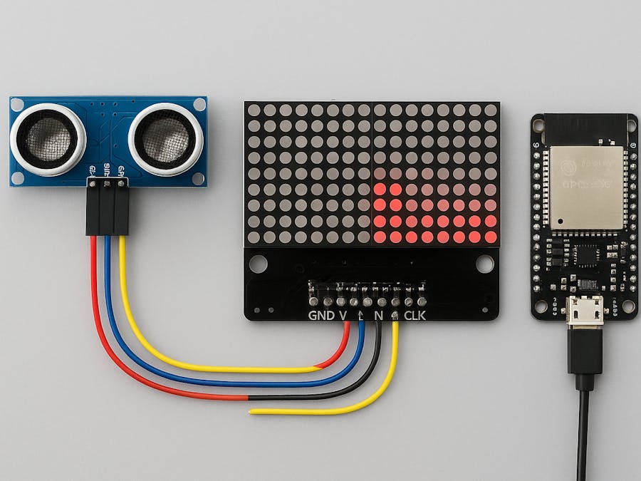 HydroView: Ultrasonic Water Level Display with MAX7219