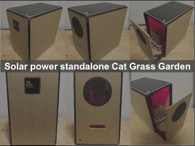Solar power standalone Cat Grass Garden