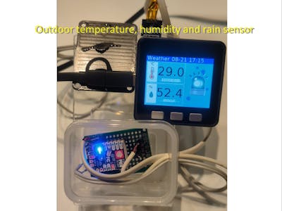 Outdoor temperature, humidity and rain sensor