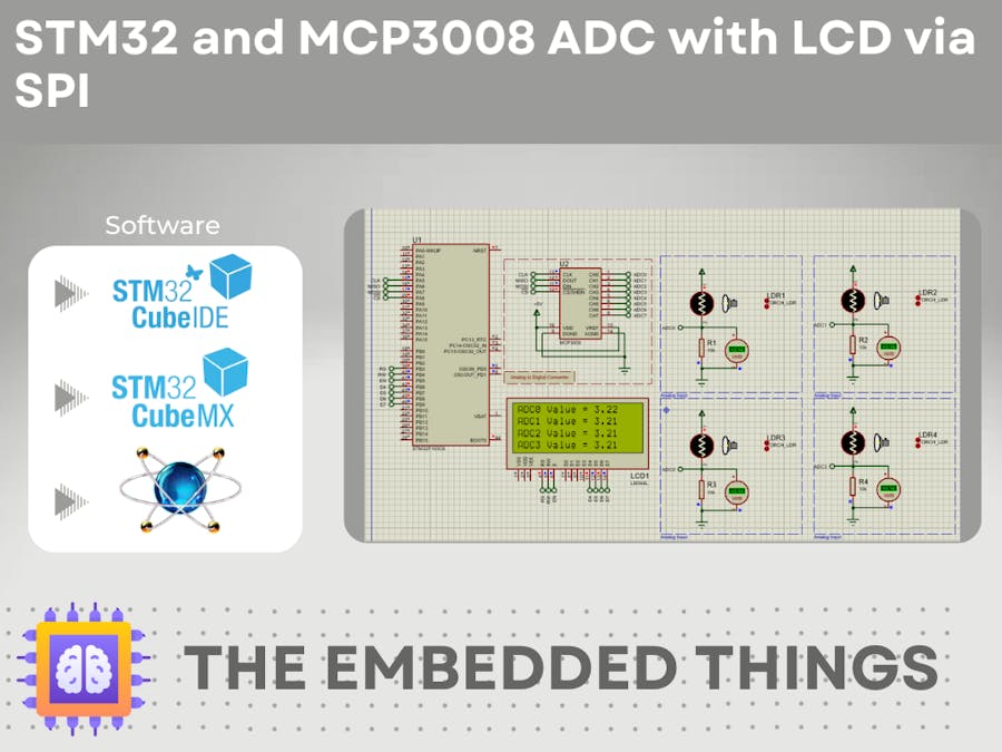 STM32 and MCP3008 ADC with LCD via SPI