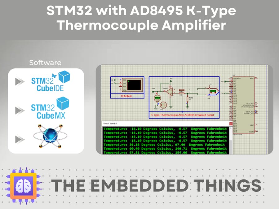 STM32 with AD8495 K-Type Thermocouple Amplifier