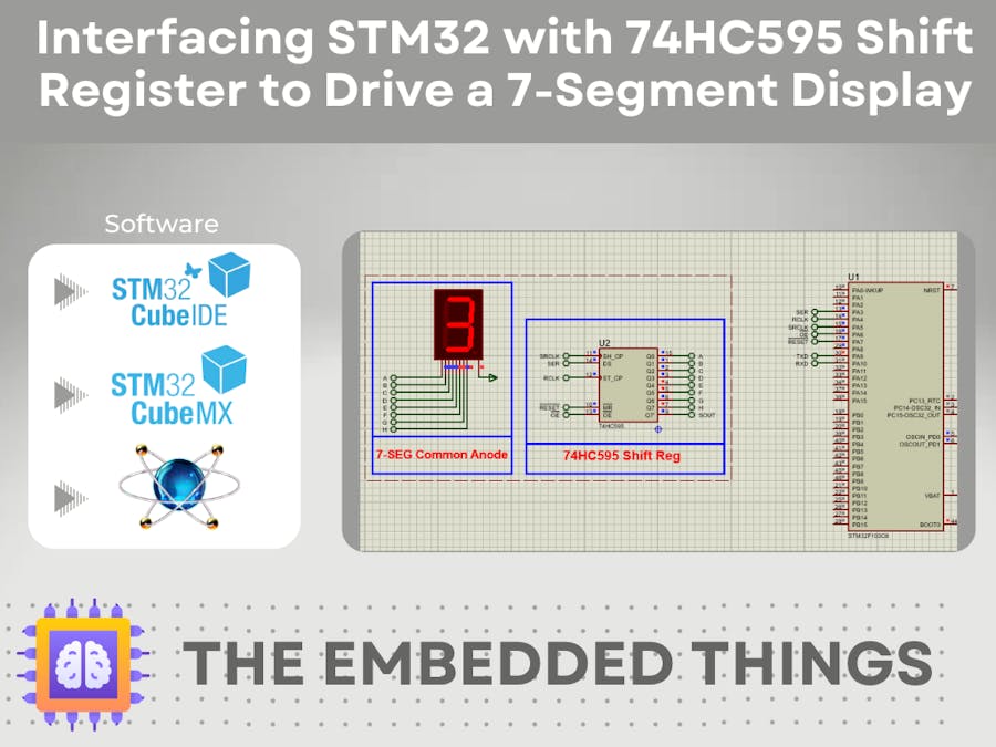 STM32 with 74HC595 Shift Register to Drive a 7-SEG
