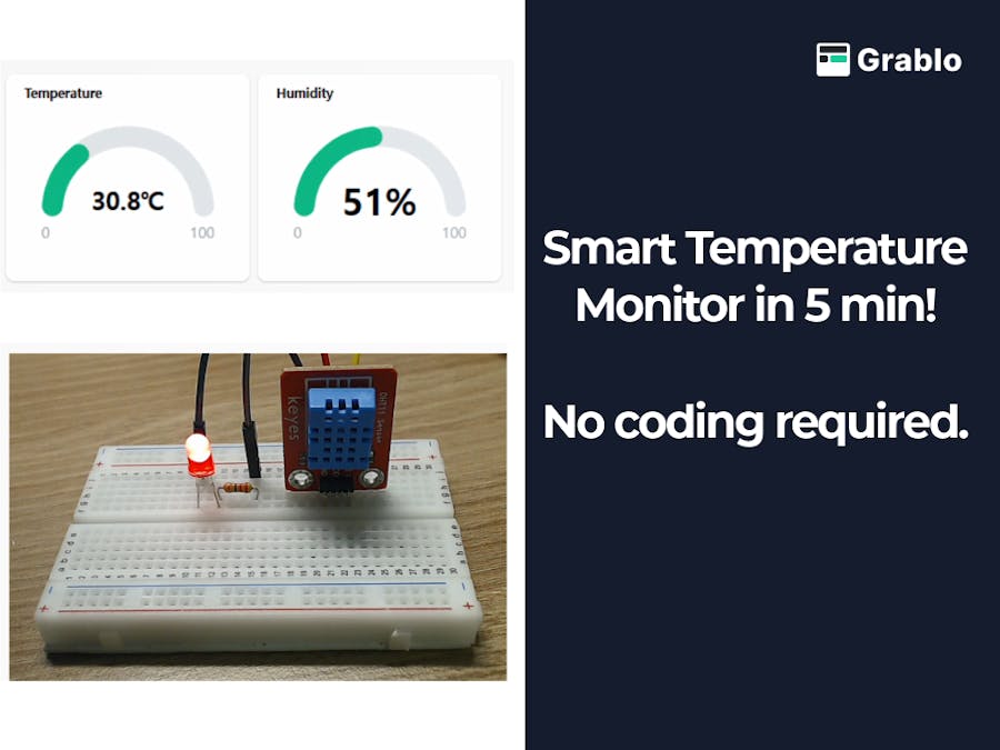 A Smart Temperature Monitor in 5 min - No Coding Required