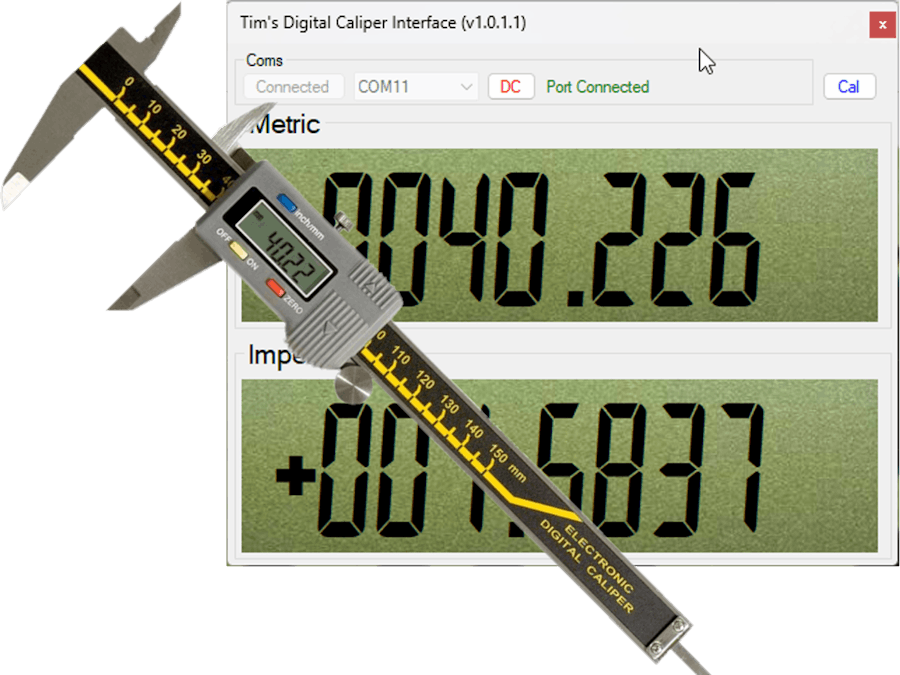 Tim's Digital Calliper Interface