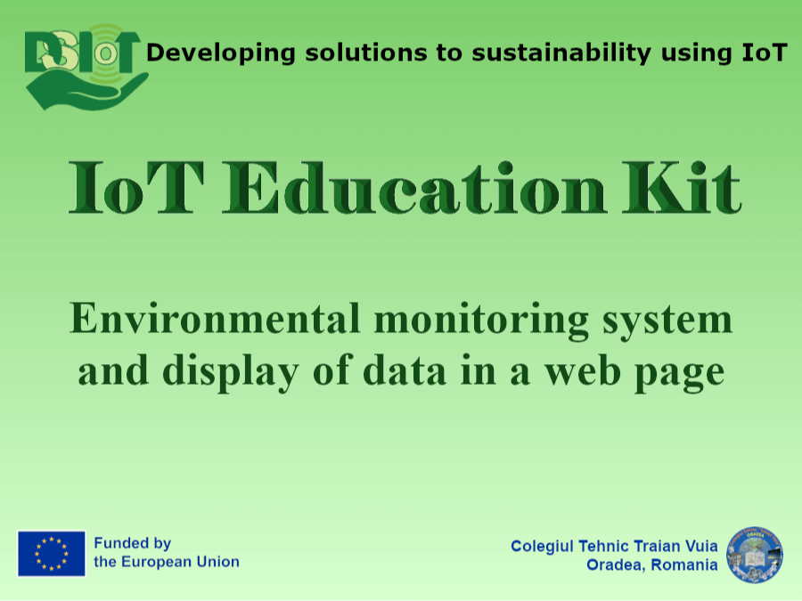 Environmental monitoring system and display of data in a web