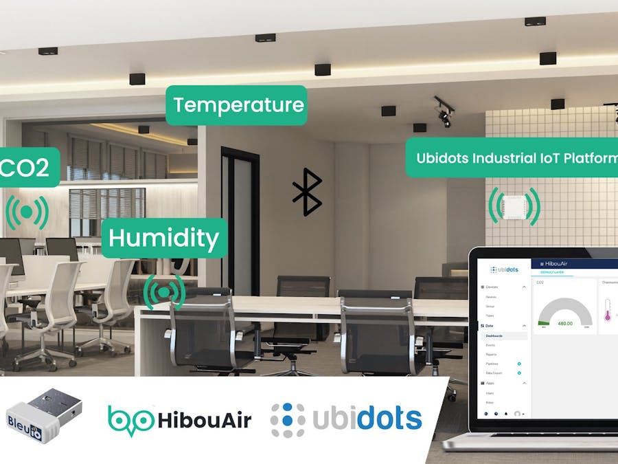 BLE real-time air quality monitoring with Ubidots