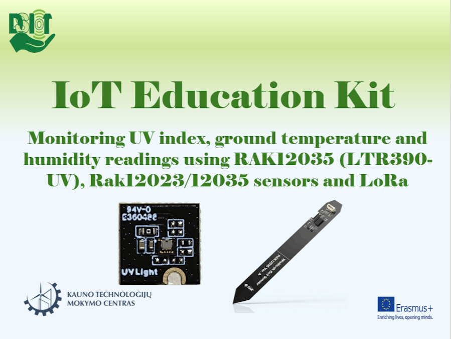 Monitoring UV index, ground temperature and humidity