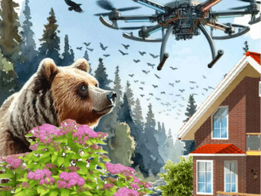 A complex and intelligent system for a bear deterrent