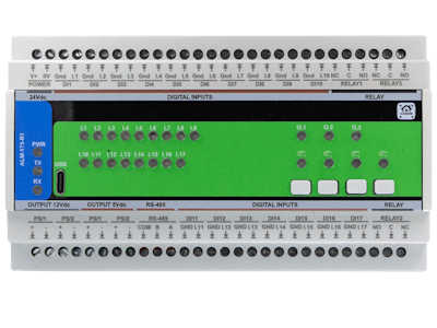 ALM-173-R1: 17 Inputs, 3 Relays, ESPHome/HA support