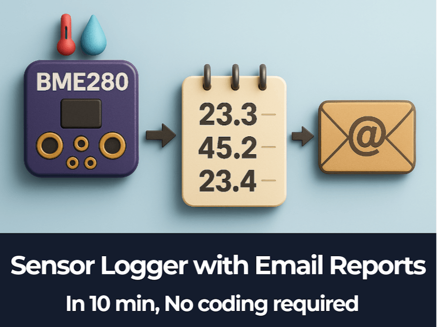 Sensor Logger with Email Reports in 10 min (No coding)