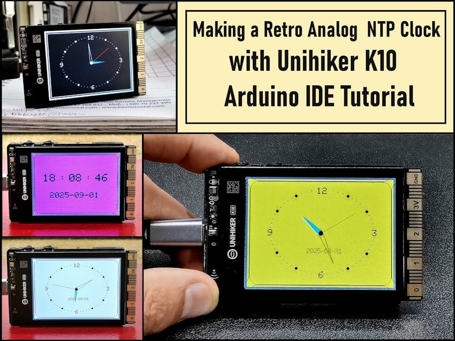 Making a Retro Analog NTP Clock with Unihiker K10 - Arduino
