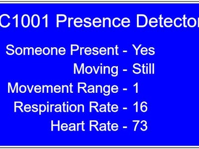 pfodWeb Display for C1001 Human Detection Sensor via Serial