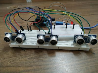 Smart Ultrasonic Distance Finder Using 3 Ultrasonic Sensors