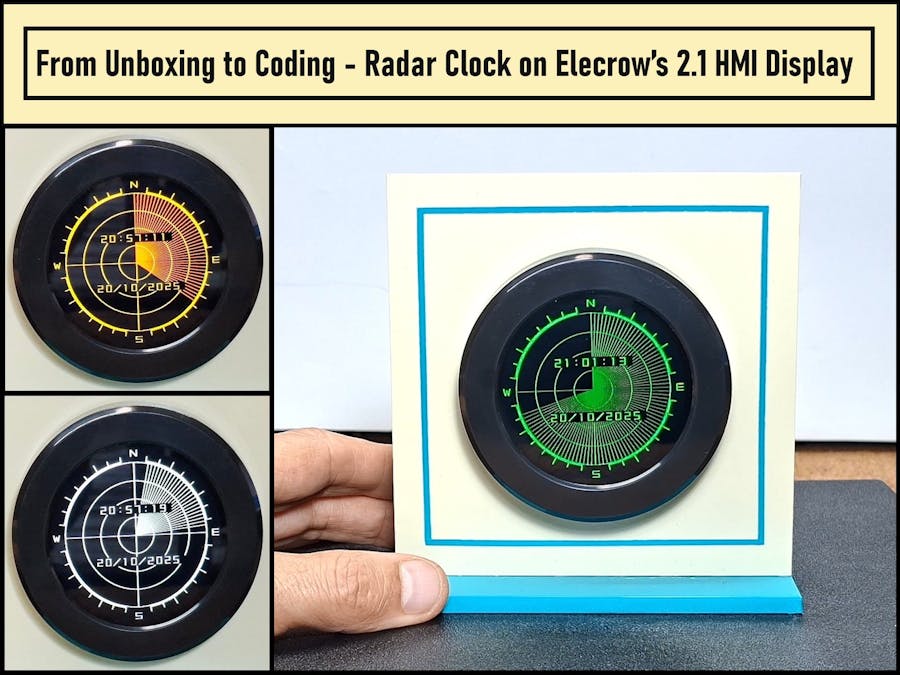 Radar Clock on Elecrow’s 2.1 HMI Round Display