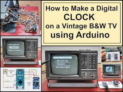 How to Make a Digital Clock on a Vintage B&W TV
