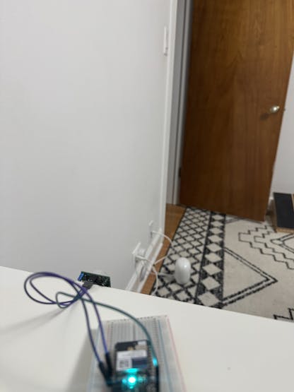 Motion sensor taped into place