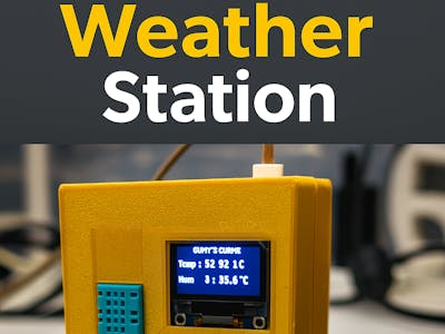 Tabletop Weather Station Using Arduino, DHT11 Sensor & OLED