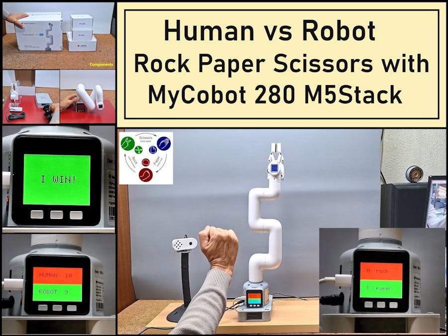 Human vs Robot- Rock Paper Scissors with MyCobot 280 M5Stack