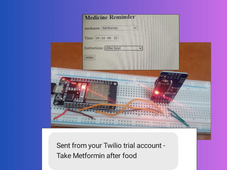 ESP32 Web‑Configurable Medicine Reminder with SMS Alerts