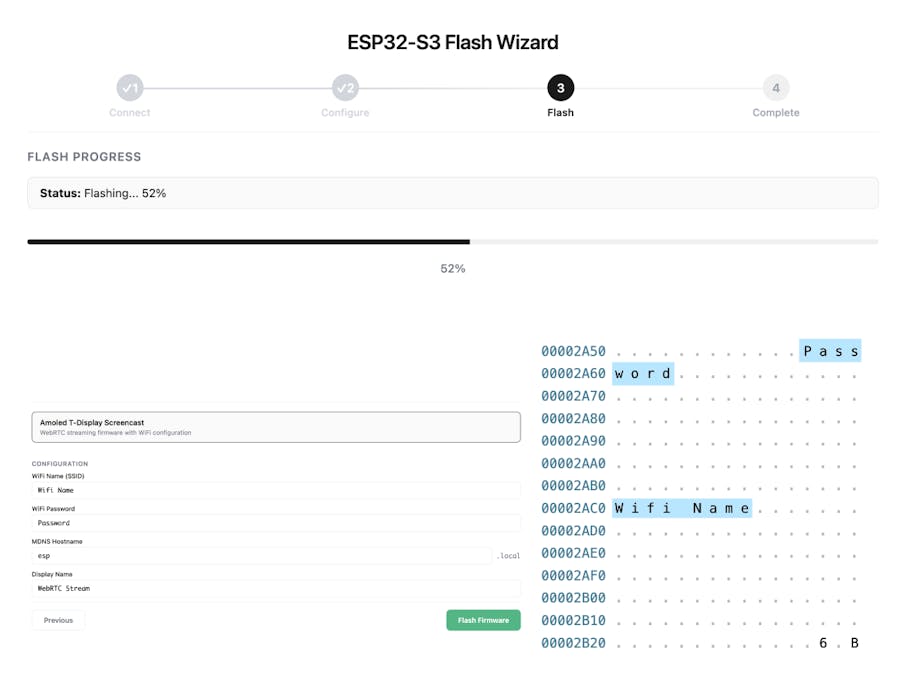 ESP32 Web flasher with config