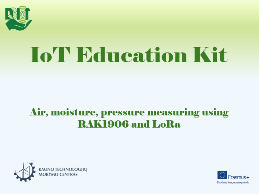 Air, moisture, pressure measuring using RAK1906