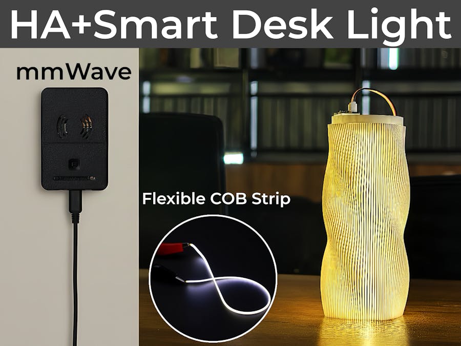 Smart Desk Light with Flexible COB LED Strip + mmWave Sensor