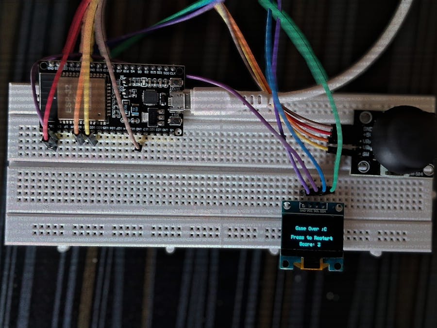 ESP32 Retro Brick Breaker: OLED Game with Joystick Control