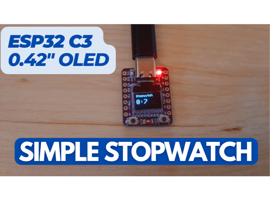 Make ESP32-C3 0.42″ OLED Stopwatch – Visual Programming