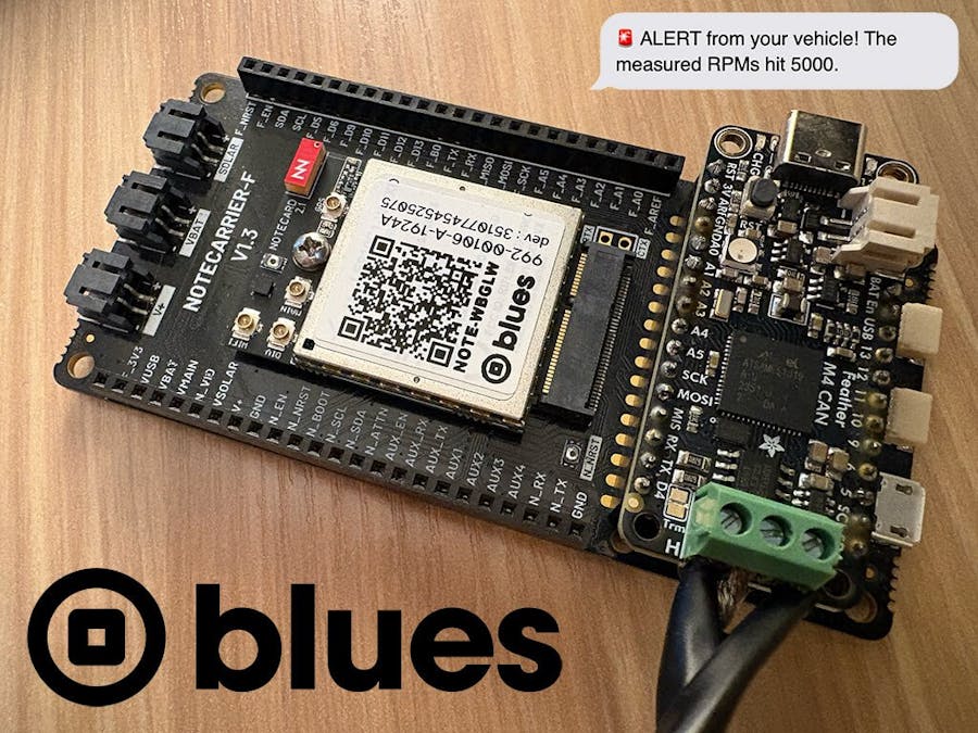 Monitoring Vehicle CAN Data Over OBD-II with Blues Notecard