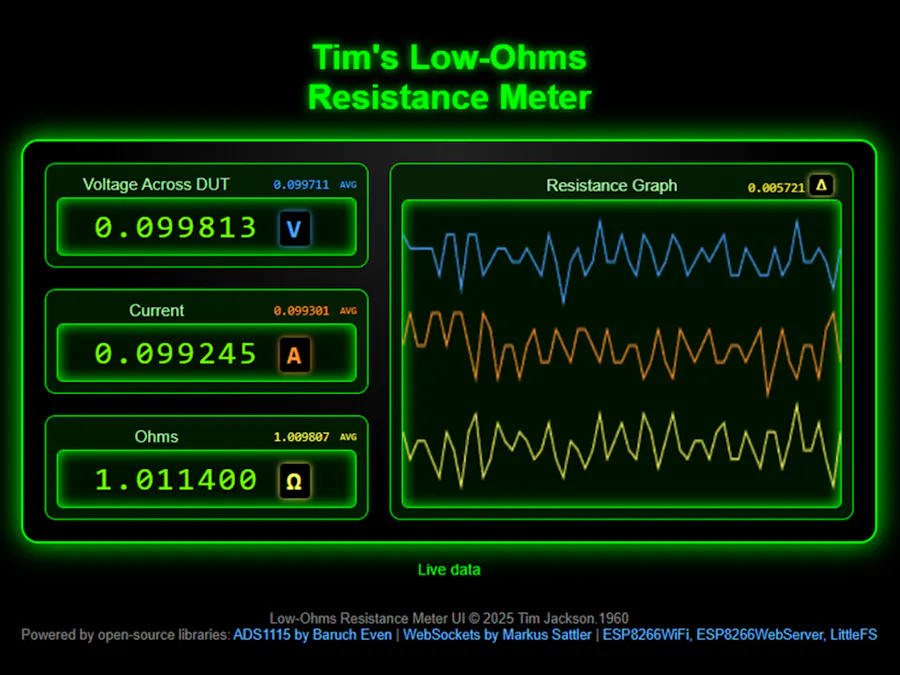 Tim's Precision 4-Wire Low Resistance Meter